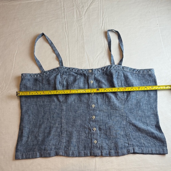 Everlane Women's Blue White Chambray Button-Front Camisole Top Size 14 - Picture 7 of 11